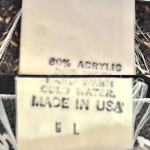 Vintage MARIO FORTE Cardigan Wool Blend Double Breasted Black Sweater - Picture 8 of 8